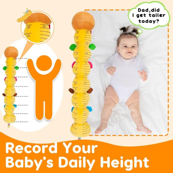 Juguete sensorial para bebé de 0 a 6 meses, animal musical de peluche, oruga, juguete de peluche para bebés de 0 a 3 a 6 meses, tiempo boca abajo con espejo de bebé, sonajero arrugado para asiento de - Imagen 12