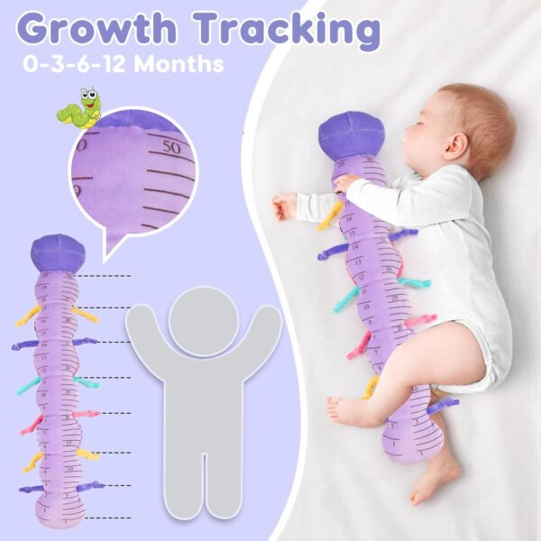 Juguete sensorial para bebé de 0 a 6 meses, animal musical de peluche, oruga, juguete de peluche para bebés de 0 a 3 a 6 meses, tiempo boca abajo con espejo de bebé, sonajero arrugado para asiento de - Imagen 19