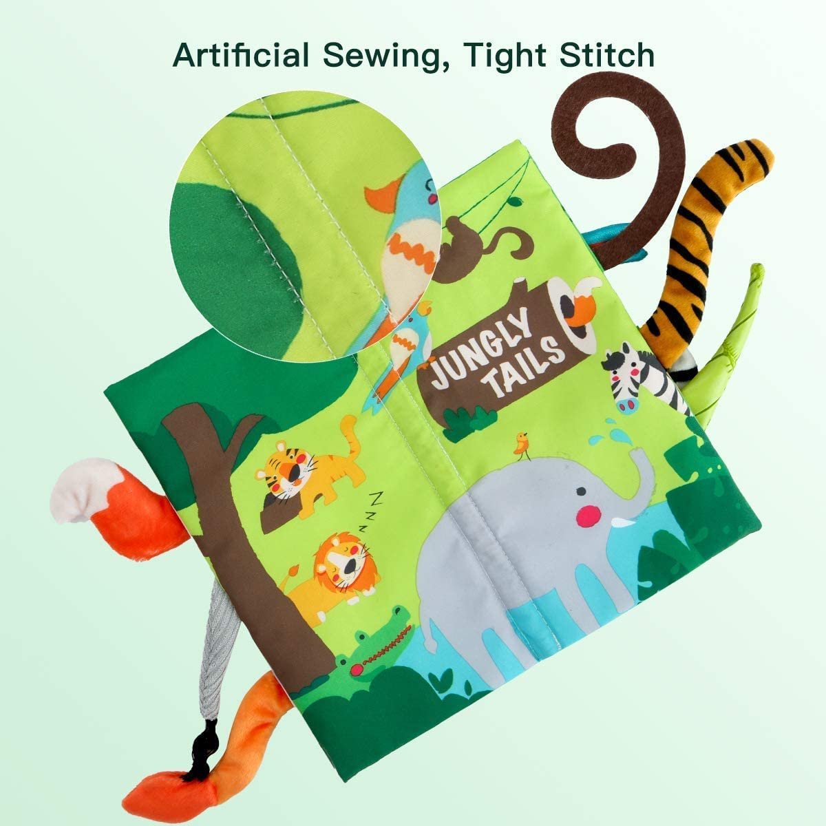 beiens - Libros de tela para bebés, libros táctiles sensoriales para bebés y niños pequeños, juguetes de desarrollo interactivo temprano para cochecitos de niños y niñas - Imagen 35