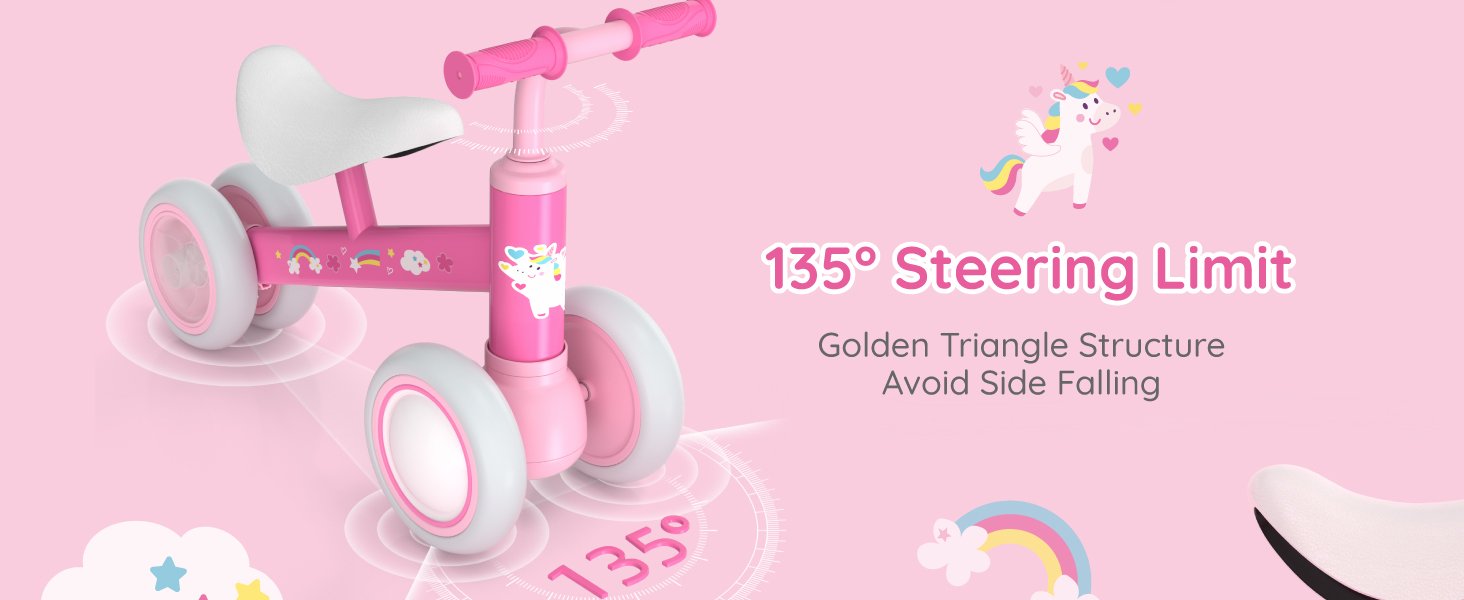This mini baby bike features a sturdy carbon steel frame