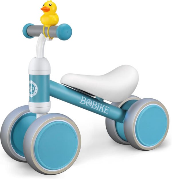 Bicicleta de equilibrio de 4 ruedas y sin pedales para bebés, niños y niñas de 12 a 36 meses, regalo de primer cumpleaños para caminante principiante (colorida, rosa claro) - Imagen 8
