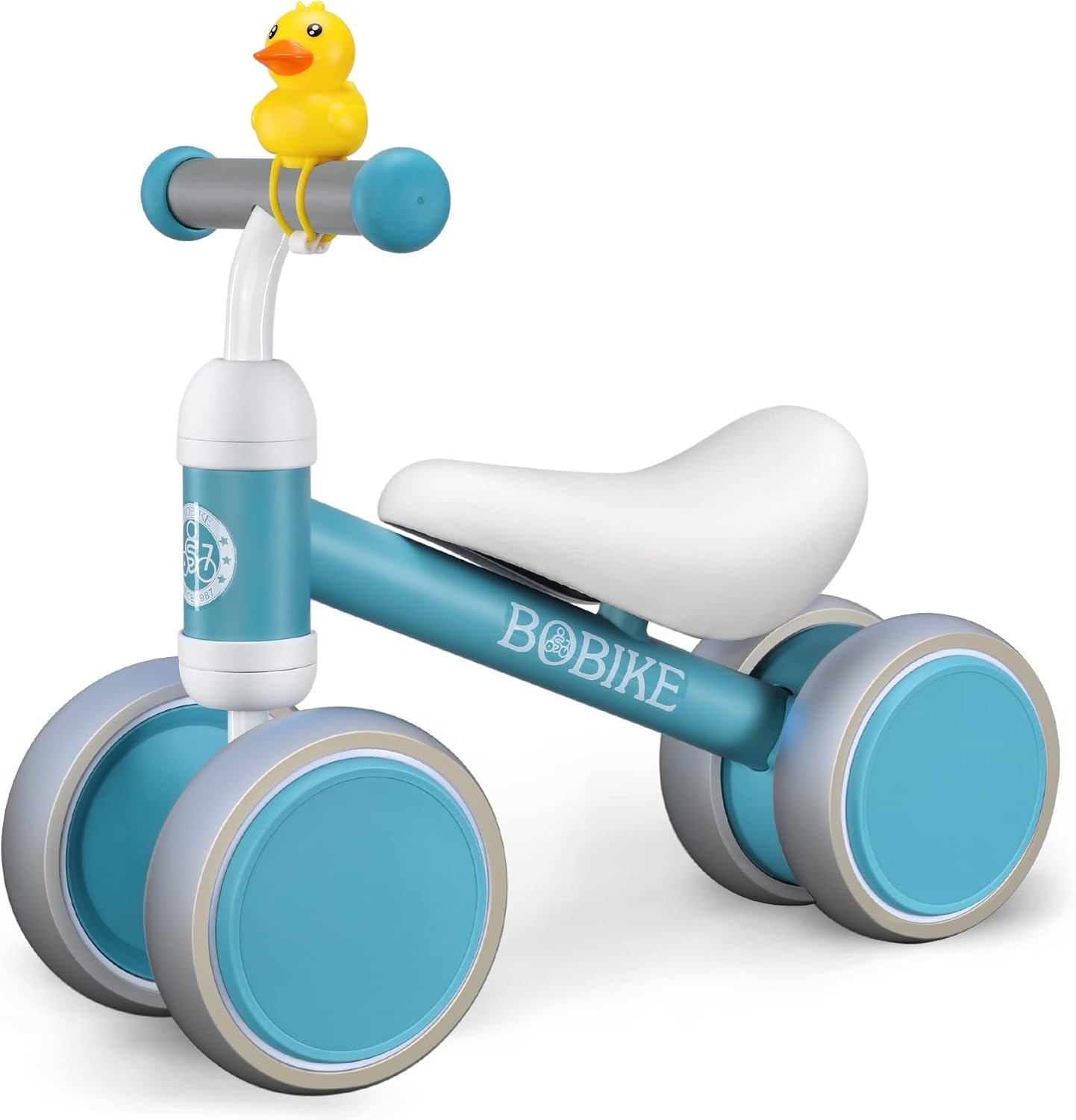 Bicicleta de equilibrio de 4 ruedas y sin pedales para bebés, niños y niñas de 12 a 36 meses, regalo de primer cumpleaños para caminante principiante (colorida, rosa claro) - Imagen 8