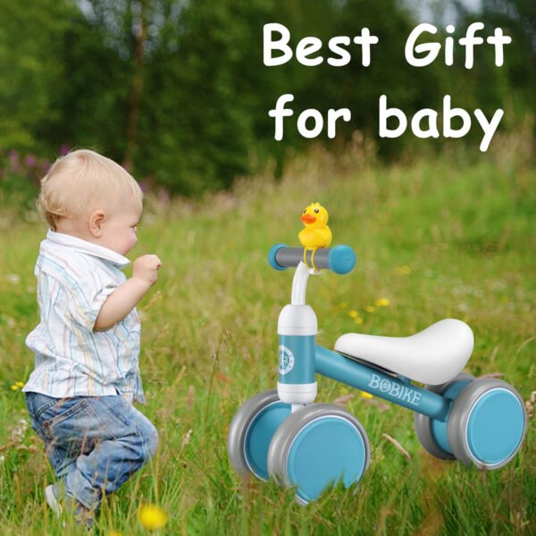 Bicicleta de equilibrio de 4 ruedas y sin pedales para bebés, niños y niñas de 12 a 36 meses, regalo de primer cumpleaños para caminante principiante (colorida, rosa claro) - Imagen 13