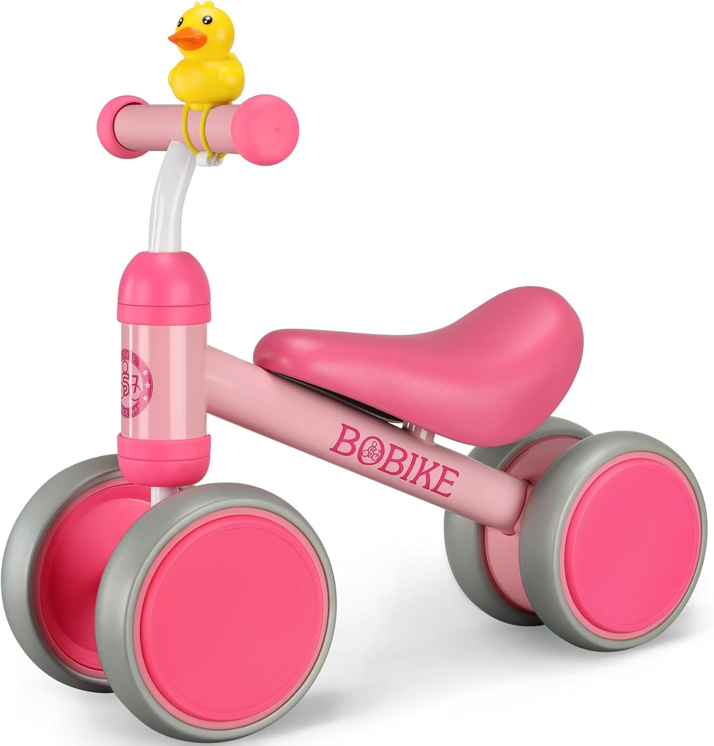 Bicicleta de equilibrio de 4 ruedas y sin pedales para bebés, niños y niñas de 12 a 36 meses, regalo de primer cumpleaños para caminante principiante (colorida, rosa claro) - Imagen 14