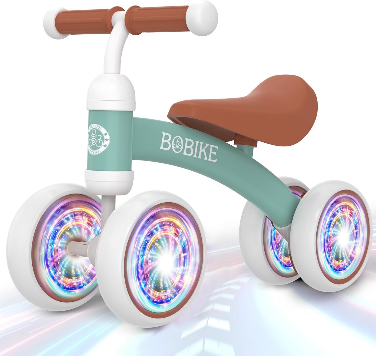 Bicicleta de equilibrio de 4 ruedas y sin pedales para bebés, niños y niñas de 12 a 36 meses, regalo de primer cumpleaños para caminante principiante (colorida, rosa claro) - Imagen 20