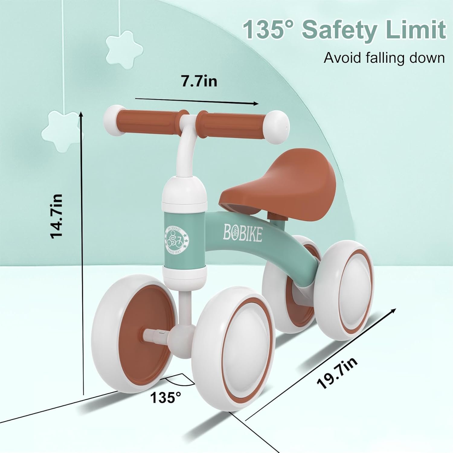Bicicleta de equilibrio de 4 ruedas y sin pedales para bebés, niños y niñas de 12 a 36 meses, regalo de primer cumpleaños para caminante principiante (colorida, rosa claro) - Imagen 21