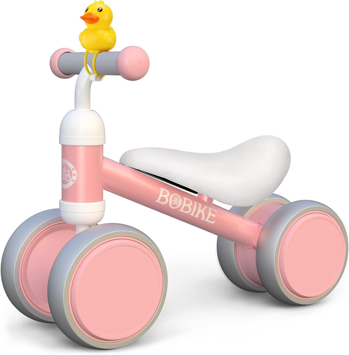 Bicicleta de equilibrio de 4 ruedas y sin pedales para bebés, niños y niñas de 12 a 36 meses, regalo de primer cumpleaños para caminante principiante (colorida, rosa claro) - Imagen 27