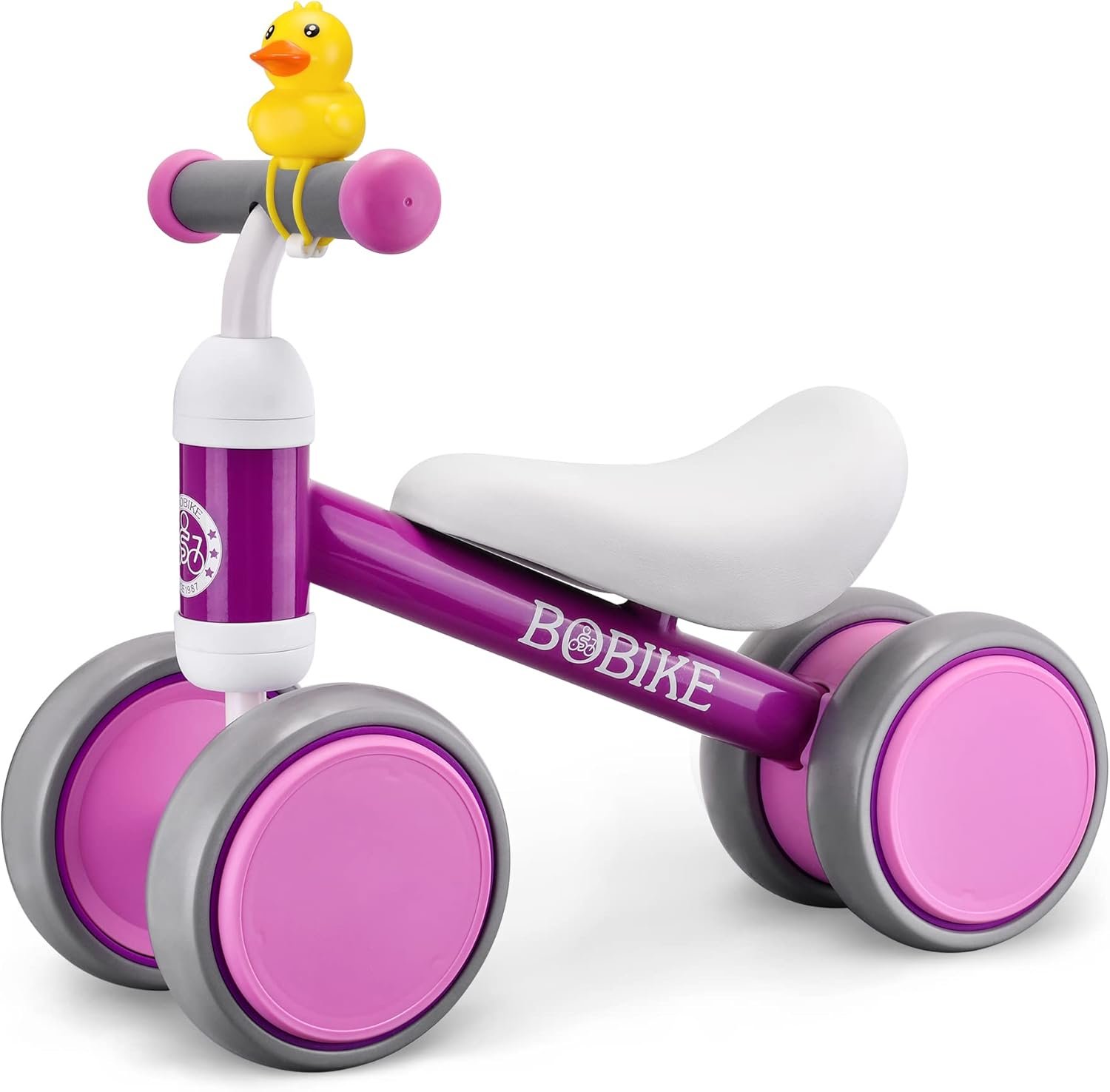 Bicicleta de equilibrio de 4 ruedas y sin pedales para bebés, niños y niñas de 12 a 36 meses, regalo de primer cumpleaños para caminante principiante (colorida, rosa claro) - Imagen 33