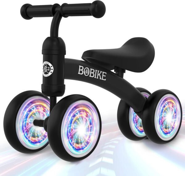 Bicicleta de equilibrio de 4 ruedas y sin pedales para bebés, niños y niñas de 12 a 36 meses, regalo de primer cumpleaños para caminante principiante (colorida, rosa claro) - Imagen 39