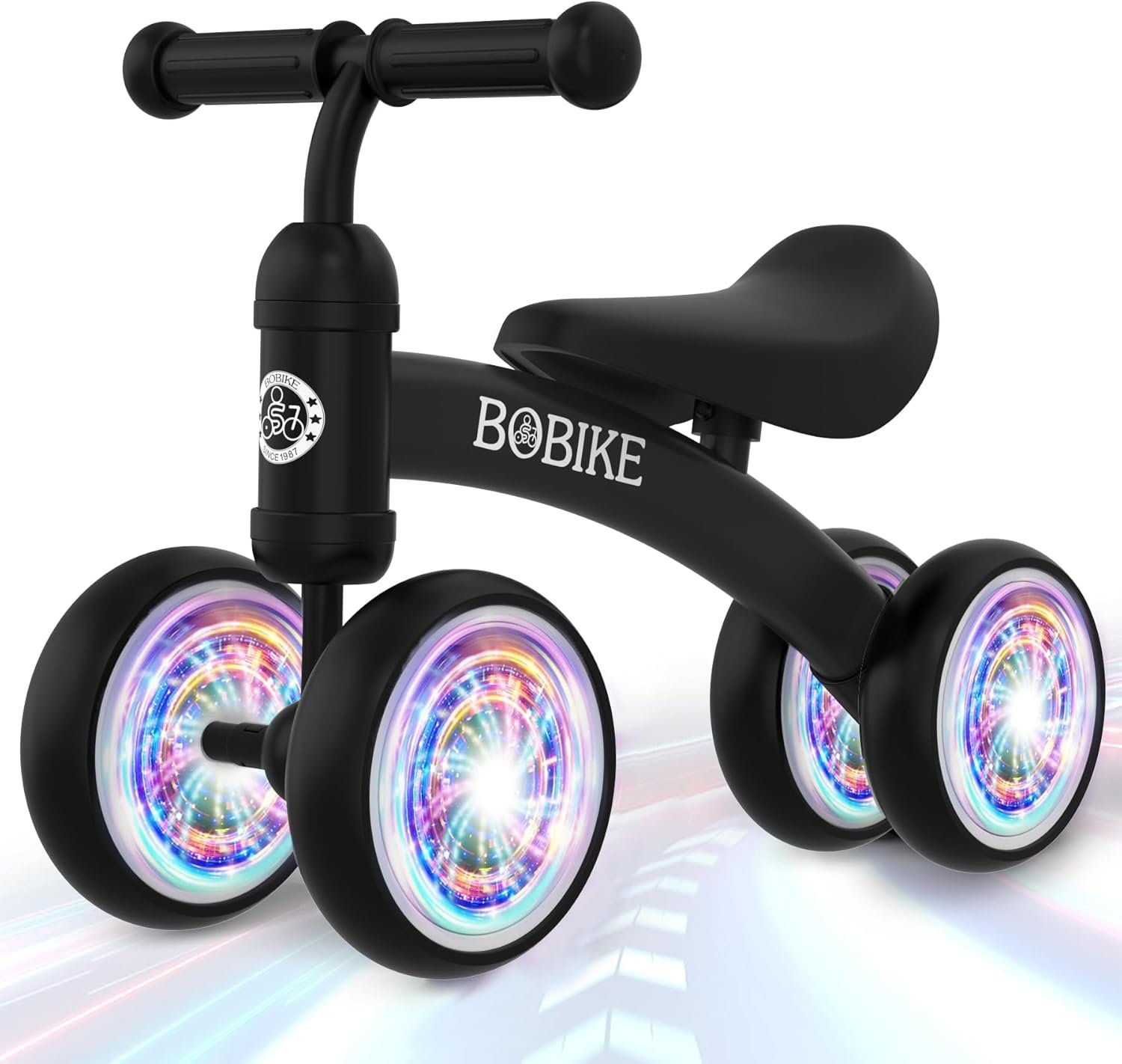 Bicicleta de equilibrio de 4 ruedas y sin pedales para bebés, niños y niñas de 12 a 36 meses, regalo de primer cumpleaños para caminante principiante (colorida, rosa claro) - Imagen 39