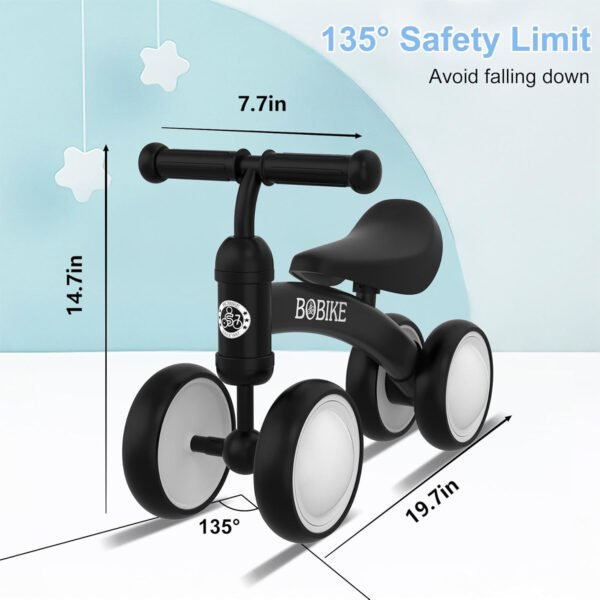 Bicicleta de equilibrio de 4 ruedas y sin pedales para bebés, niños y niñas de 12 a 36 meses, regalo de primer cumpleaños para caminante principiante (colorida, rosa claro) - Imagen 40