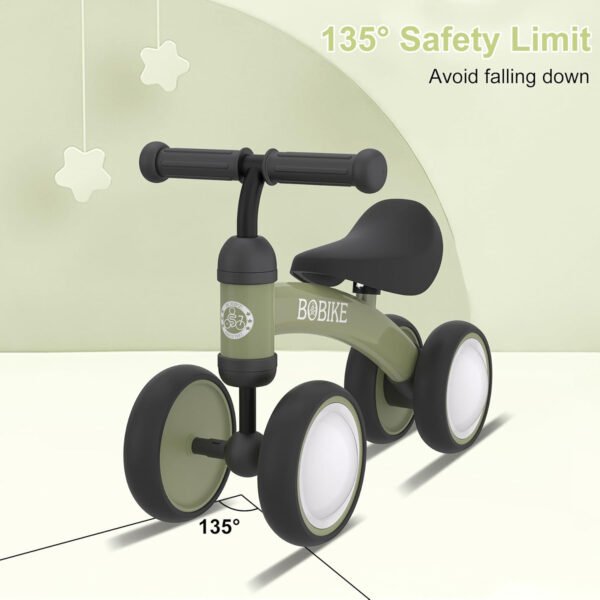 Bicicleta de equilibrio de 4 ruedas y sin pedales para bebés, niños y niñas de 12 a 36 meses, regalo de primer cumpleaños para caminante principiante (colorida, rosa claro) - Imagen 47