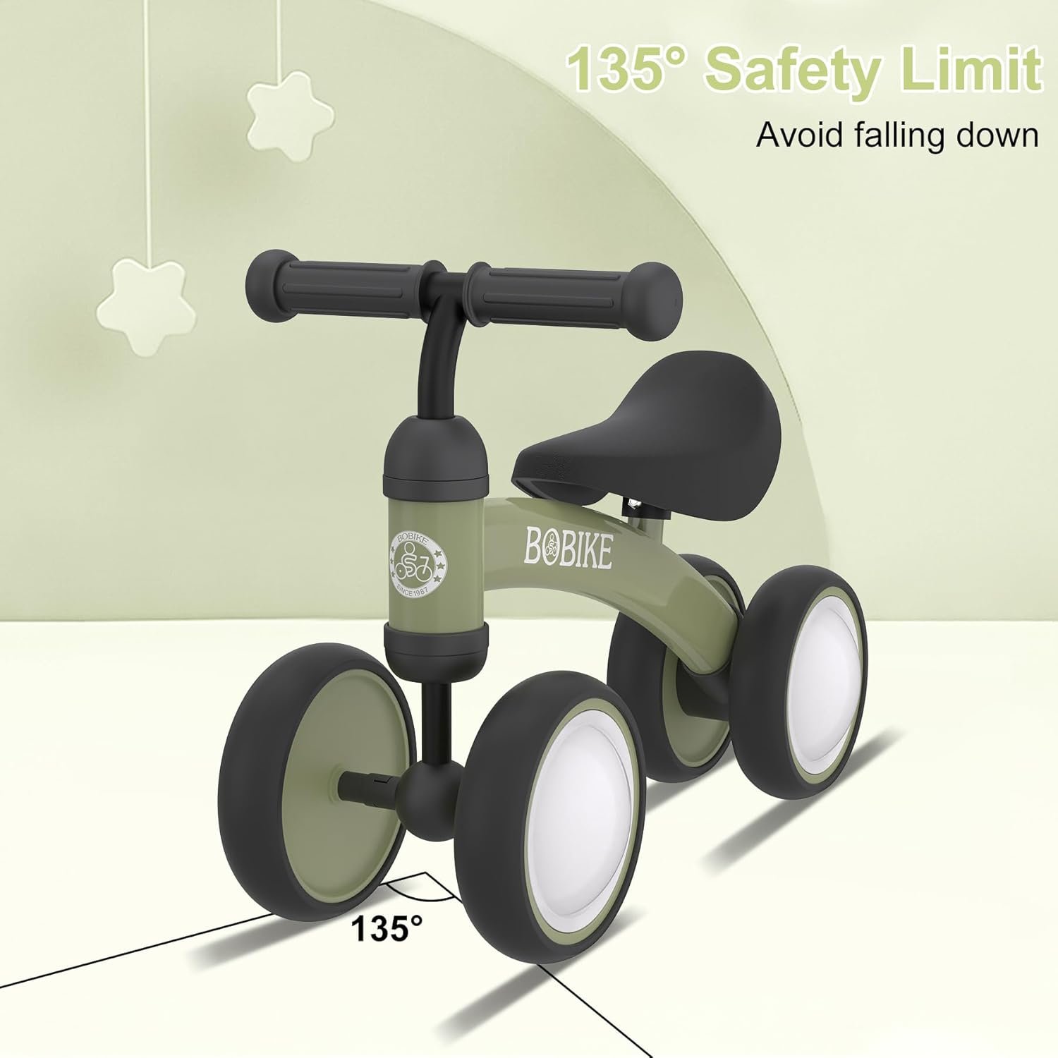 Bicicleta de equilibrio de 4 ruedas y sin pedales para bebés, niños y niñas de 12 a 36 meses, regalo de primer cumpleaños para caminante principiante (colorida, rosa claro) - Imagen 47