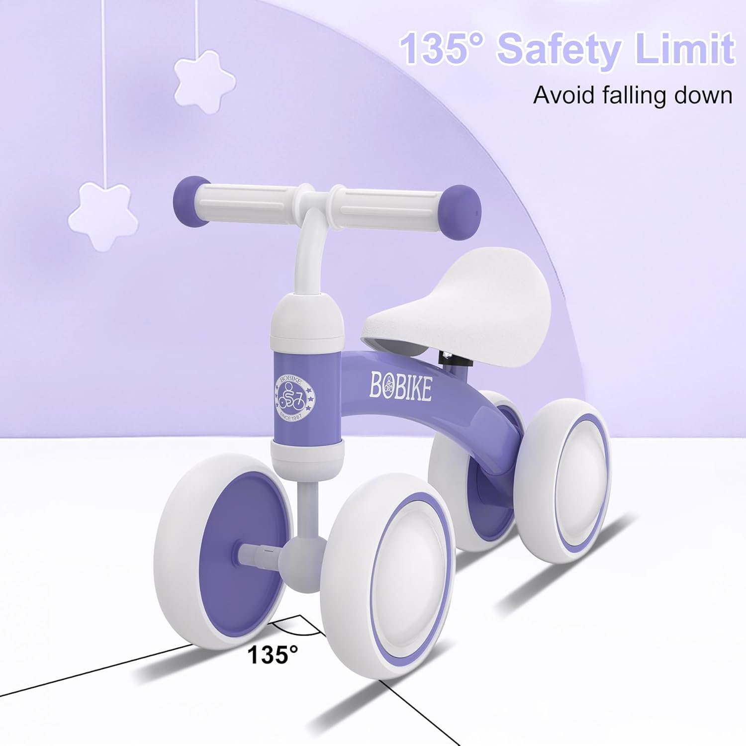 Bicicleta de equilibrio de 4 ruedas y sin pedales para bebés, niños y niñas de 12 a 36 meses, regalo de primer cumpleaños para caminante principiante (colorida, rosa claro) - Imagen 54