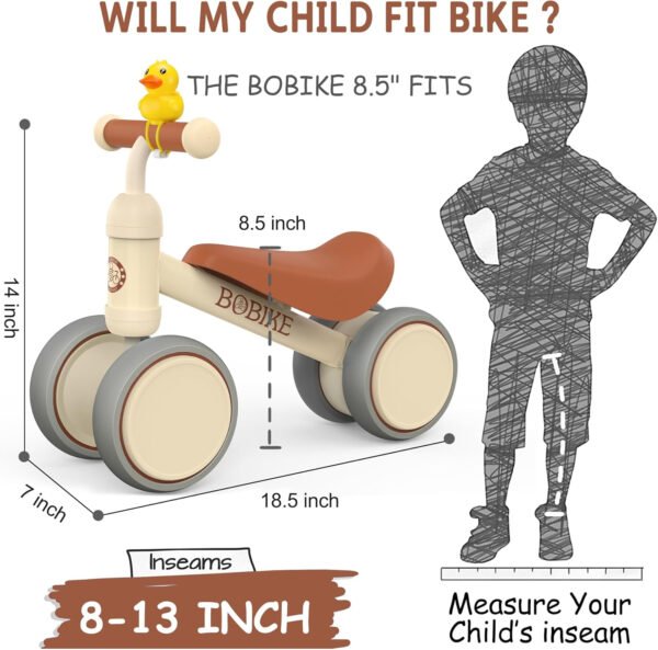 Bicicleta de equilibrio de 4 ruedas y sin pedales para bebés, niños y niñas de 12 a 36 meses, regalo de primer cumpleaños para caminante principiante (colorida, rosa claro) - Imagen 61