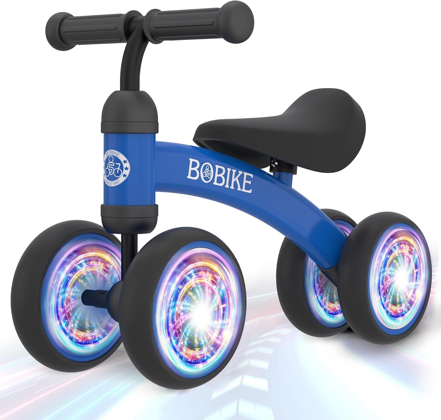 Bicicleta de equilibrio de 4 ruedas y sin pedales para bebés, niños y niñas de 12 a 36 meses, regalo de primer cumpleaños para caminante principiante (colorida, rosa claro) - Imagen 66