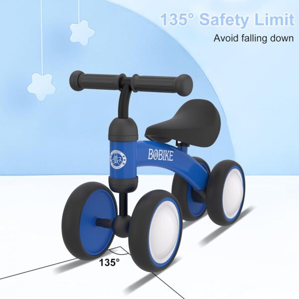 Bicicleta de equilibrio de 4 ruedas y sin pedales para bebés, niños y niñas de 12 a 36 meses, regalo de primer cumpleaños para caminante principiante (colorida, rosa claro) - Imagen 67