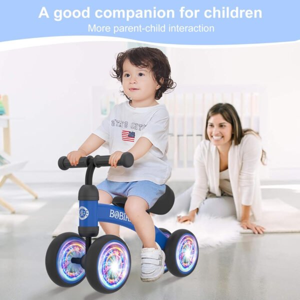 Bicicleta de equilibrio de 4 ruedas y sin pedales para bebés, niños y niñas de 12 a 36 meses, regalo de primer cumpleaños para caminante principiante (colorida, rosa claro) - Imagen 68