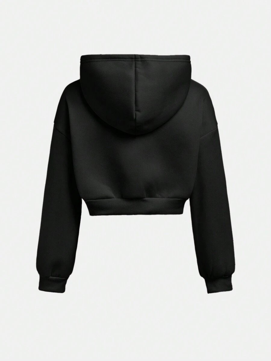 Girlism Conjunto de sudadera con capucha y pantalón de chándal de punto para niña preadolescente, ropa de estar en casa informal - Imagen 10