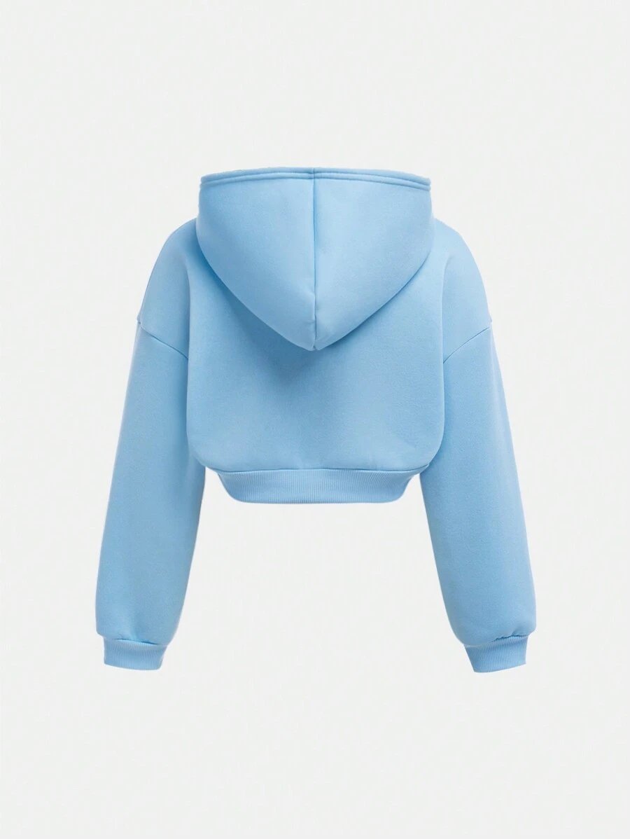 Girlism Conjunto de sudadera con capucha y pantalón de chándal de punto para niña preadolescente, ropa de estar en casa informal - Imagen 38