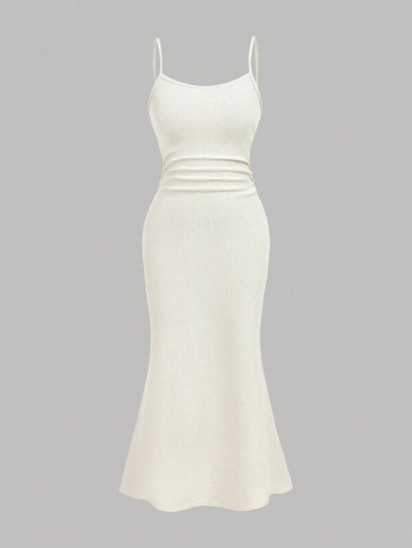 Girlism Set de 2 piezas para adolescentes: Chal de piel sintética beige y vestido ajustado, conjunto de vestir elegante y de moda para uso casual - Imagen 7