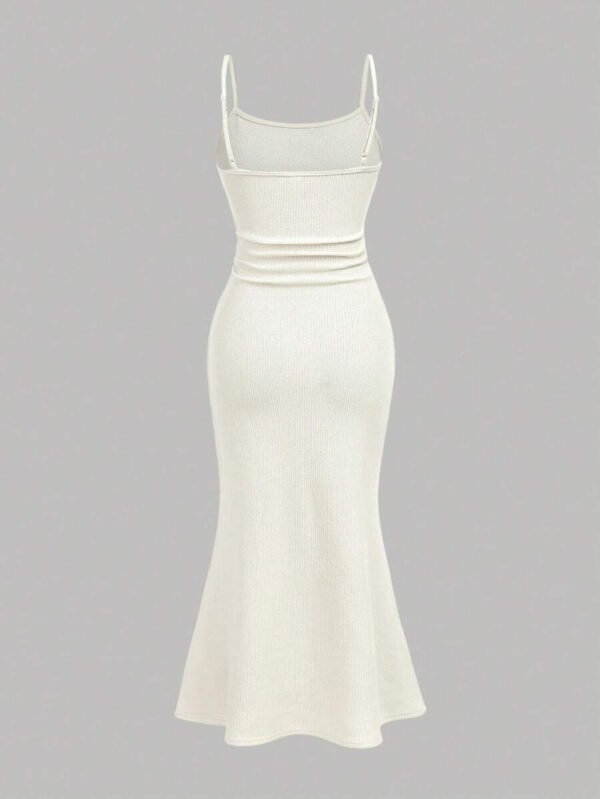 Girlism Set de 2 piezas para adolescentes: Chal de piel sintética beige y vestido ajustado, conjunto de vestir elegante y de moda para uso casual - Imagen 8