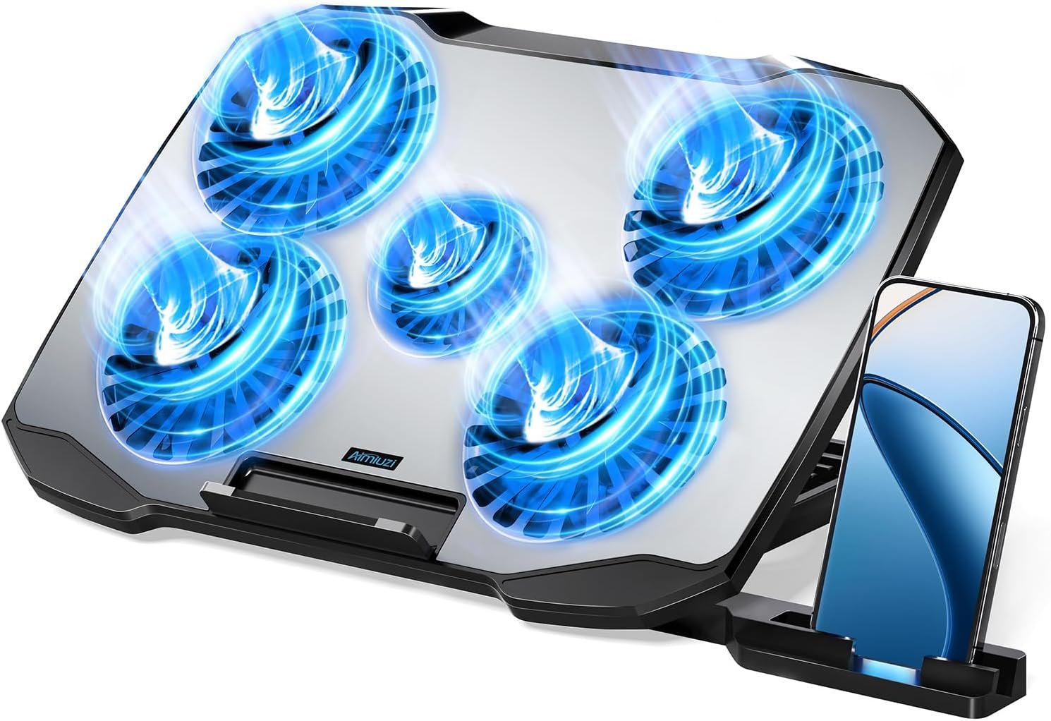 Almohadilla de enfriamiento para laptop, enfriador de laptop para juegos con 9 ventiladores silenciosos, soporte de refrigeración para laptop de 12 a 17 pulgadas, ventilador de computadora - Imagen 8