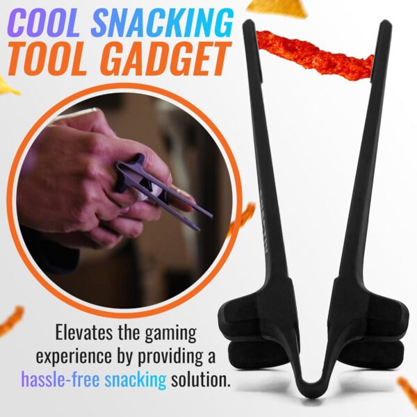 SNACTIV Palillos de dedo PRO para jugadores, como se ve en Shark Tank! La herramienta oficial de aperitivos del futuro, disfruta de bocadillos y papas fritas con facilidad, innovadora solución de - Imagen 3