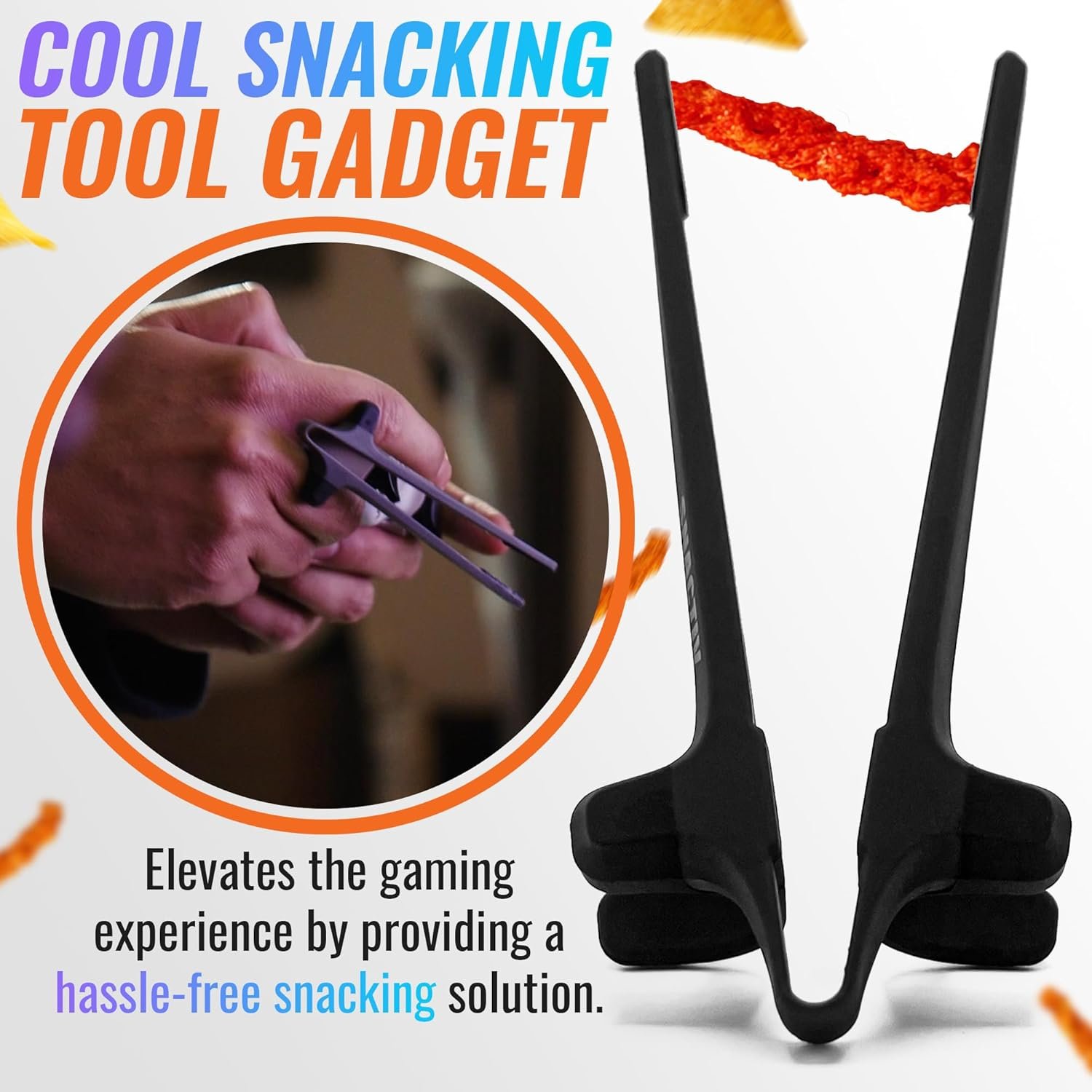 SNACTIV Palillos de dedo PRO para jugadores, como se ve en Shark Tank! La herramienta oficial de aperitivos del futuro, disfruta de bocadillos y papas fritas con facilidad, innovadora solución de - Imagen 3