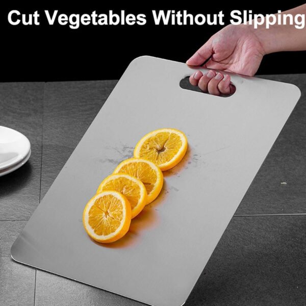 Tabla de cortar de titanio, tabla de cortar de titanio 100% puro para cocina, tabla de cortar de titanio no tóxica de doble cara, tabla de cortar higiene duradera apta para lavavajillas (12 pulgadas - Imagen 4