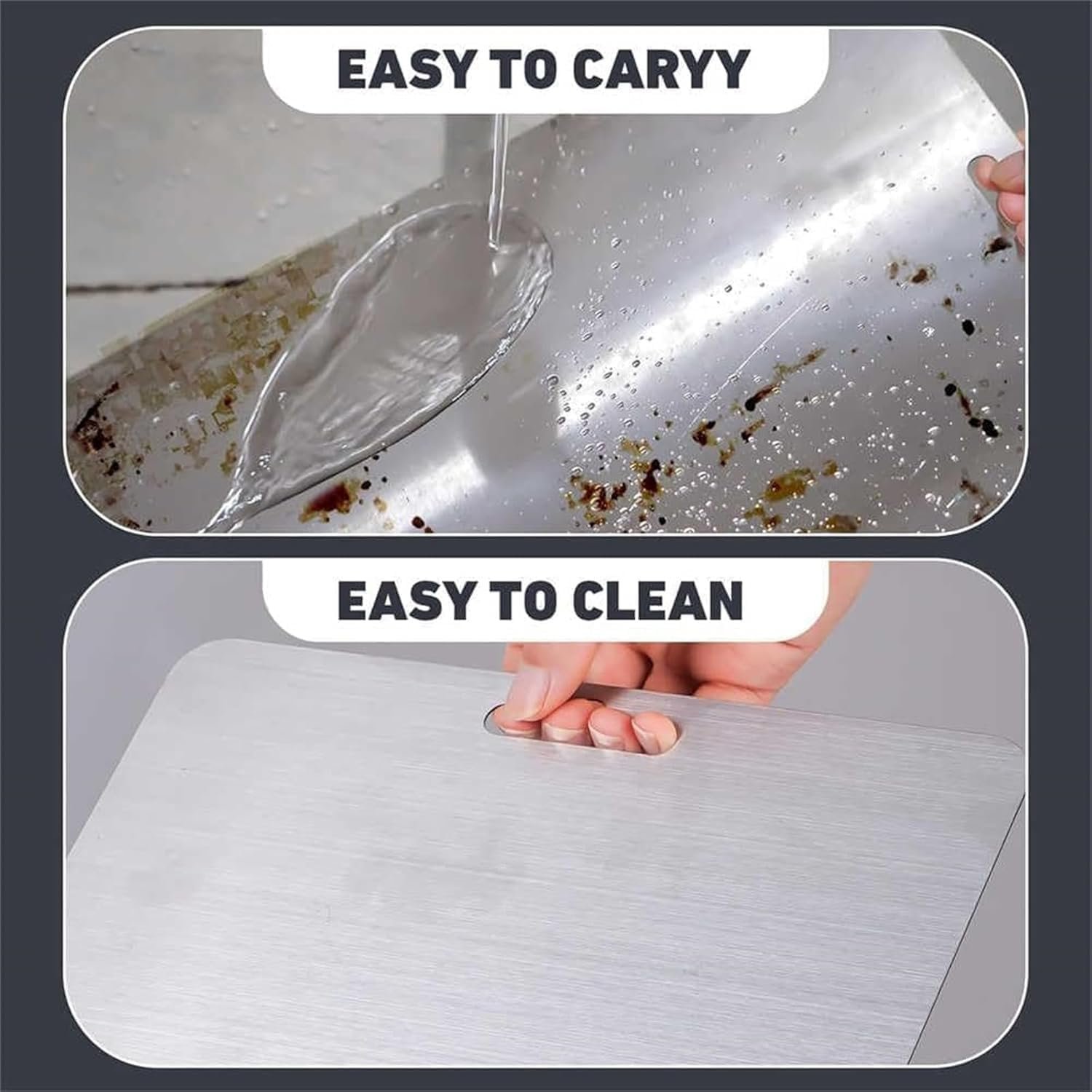 Tabla de cortar de titanio, tabla de cortar de titanio 100% puro para cocina, tabla de cortar de titanio no tóxica de doble cara, tabla de cortar higiene duradera apta para lavavajillas (12 pulgadas - Imagen 5