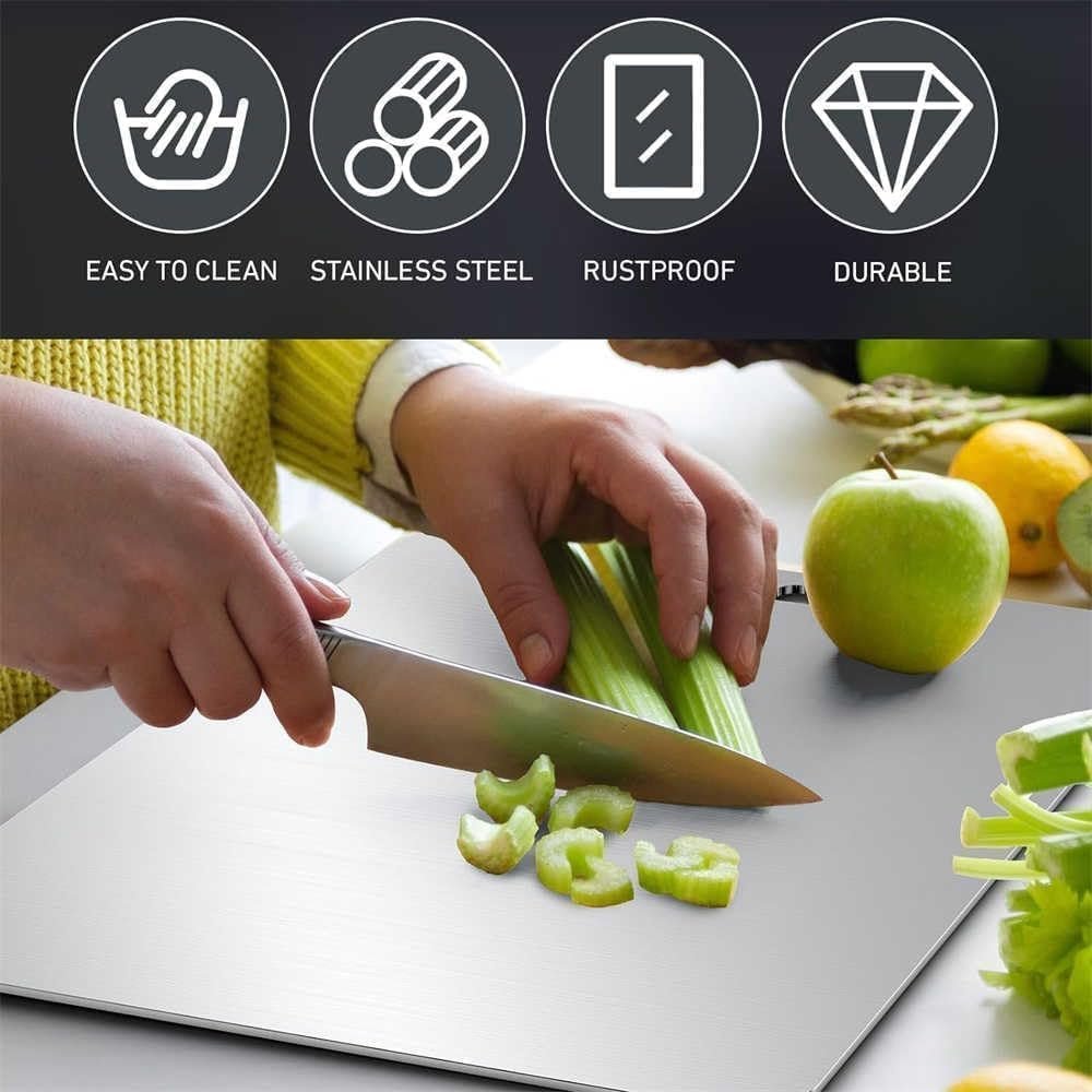 Tabla de cortar de titanio, tabla de cortar de titanio 100% puro para cocina, tabla de cortar de titanio no tóxica de doble cara, tabla de cortar higiene duradera apta para lavavajillas (12 pulgadas - Imagen 20