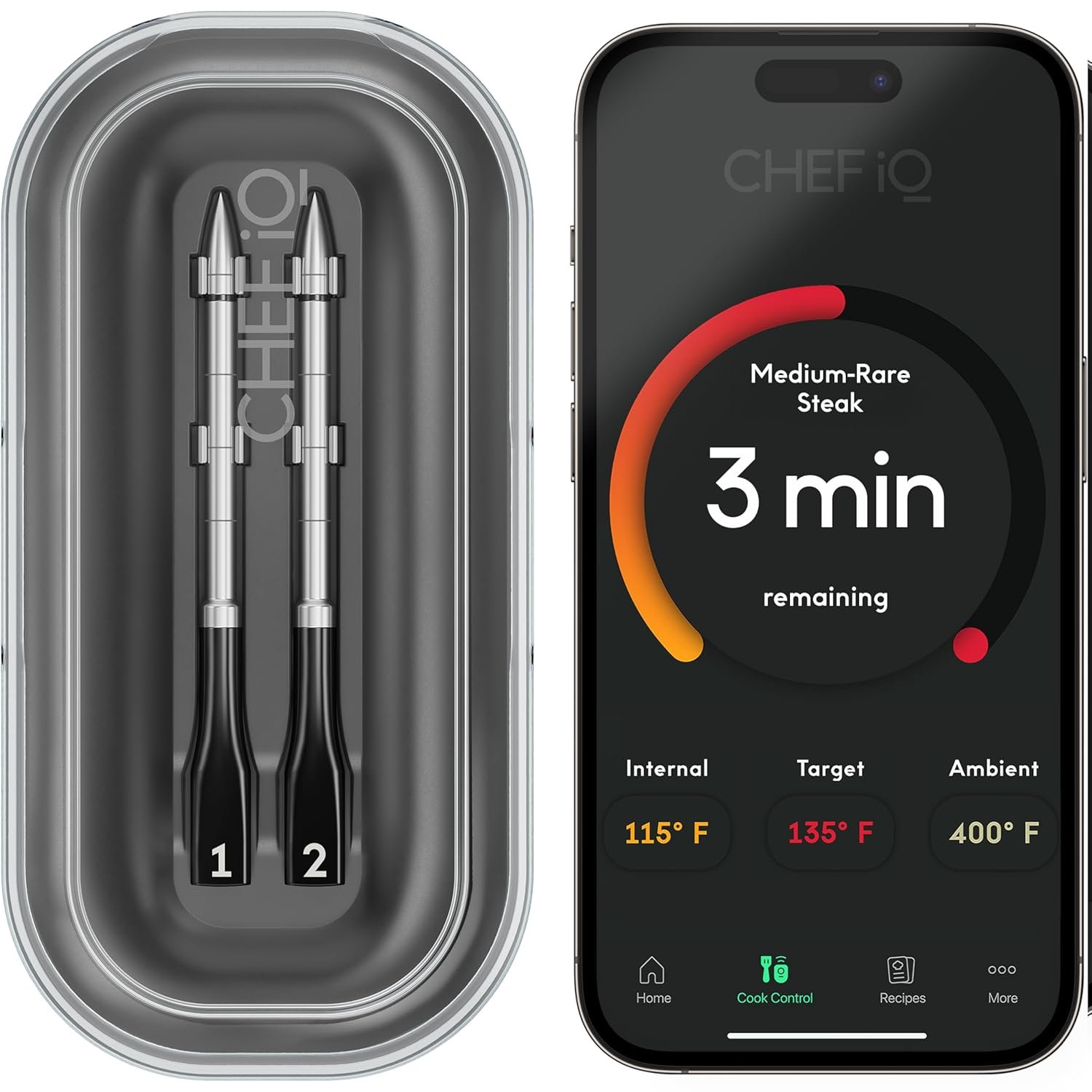 CHEF iQ Sense - Termómetro inalámbrico inteligente para carne con sonda ultrafina, termómetro Bluetooth de alcance ilimitado, termómetro digital para alimentos para monitoreo remoto de parrilla, - Imagen 11
