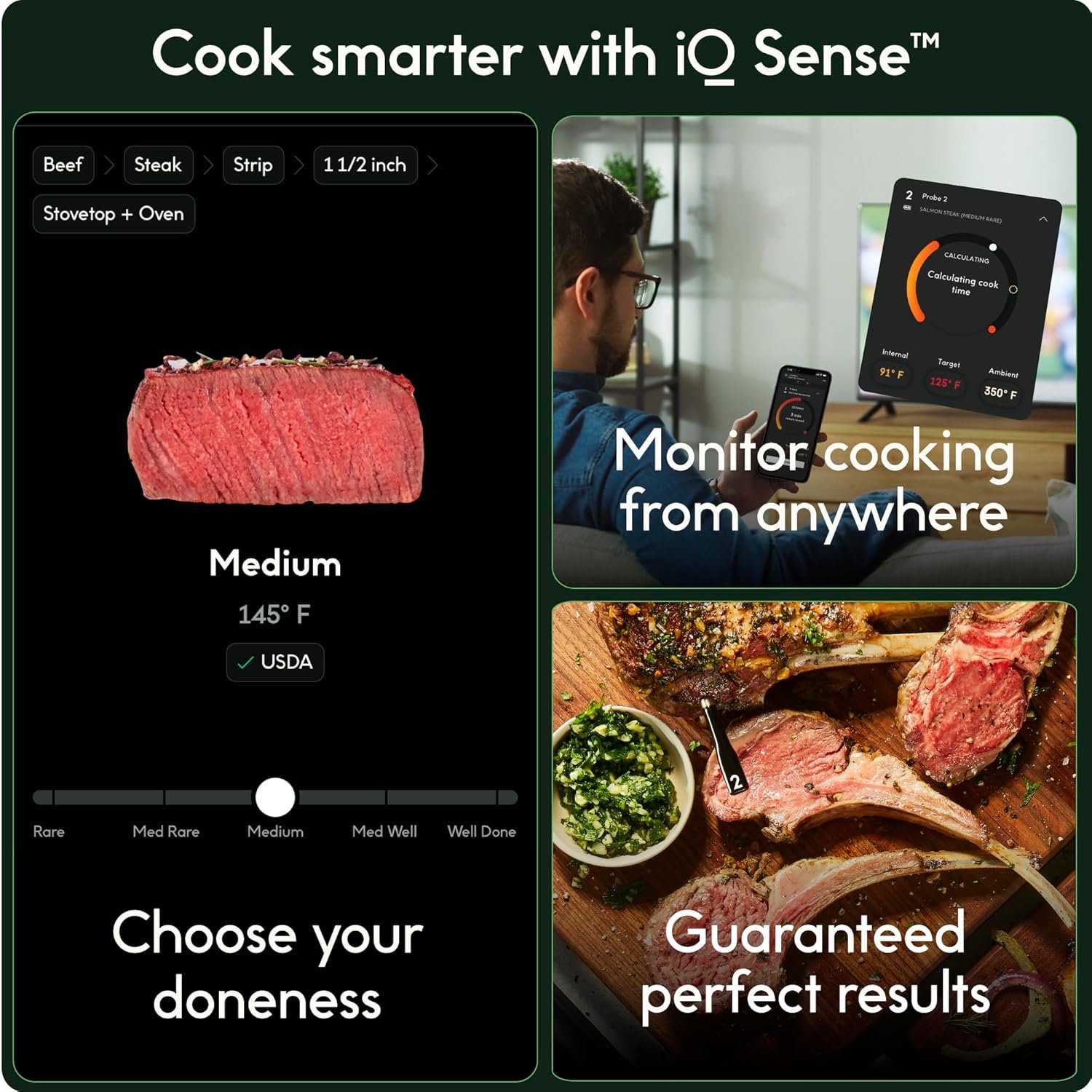 CHEF iQ Sense - Termómetro inalámbrico inteligente para carne con sonda ultrafina, termómetro Bluetooth de alcance ilimitado, termómetro digital para alimentos para monitoreo remoto de parrilla, - Imagen 12