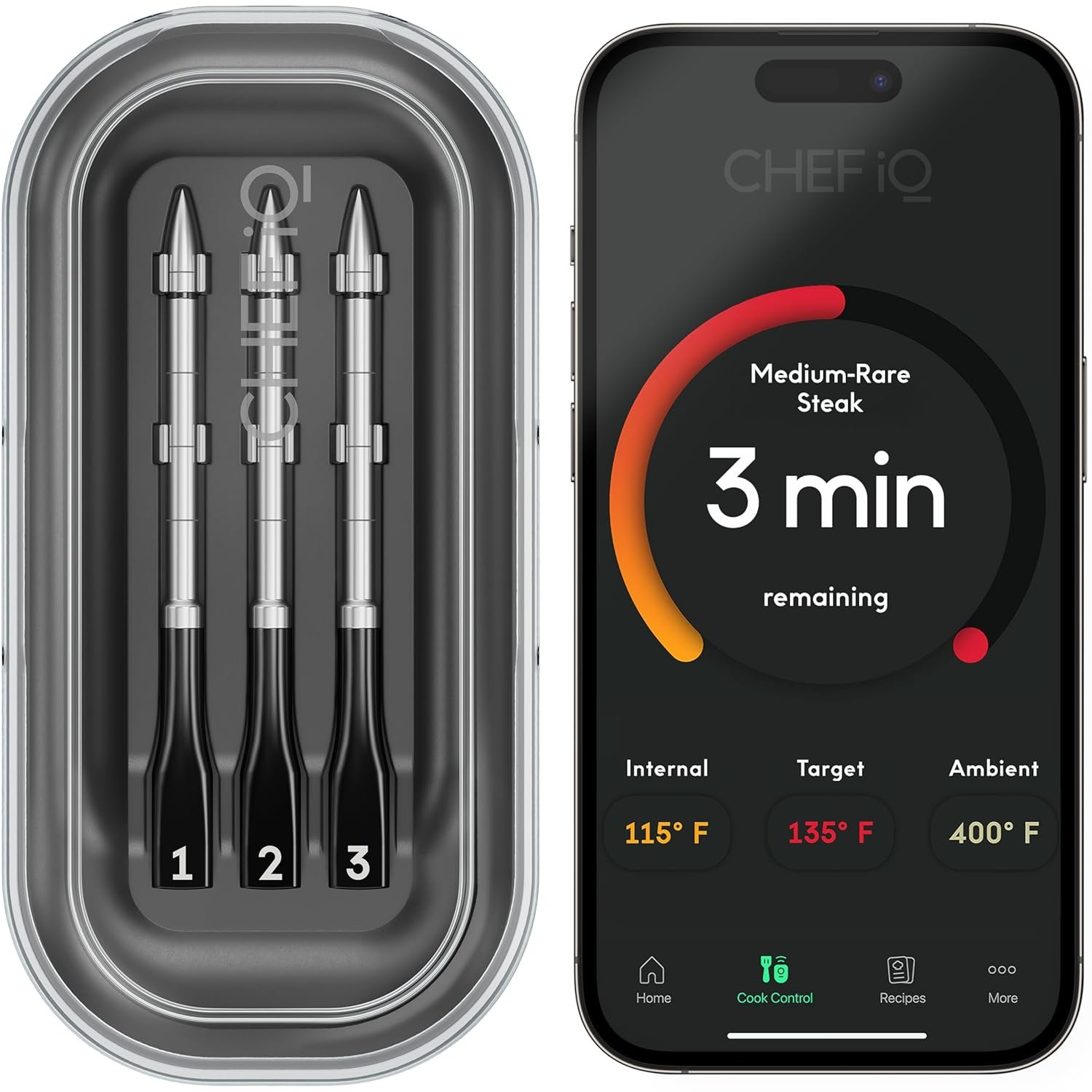 CHEF iQ Sense - Termómetro inalámbrico inteligente para carne con sonda ultrafina, termómetro Bluetooth de alcance ilimitado, termómetro digital para alimentos para monitoreo remoto de parrilla, - Imagen 15