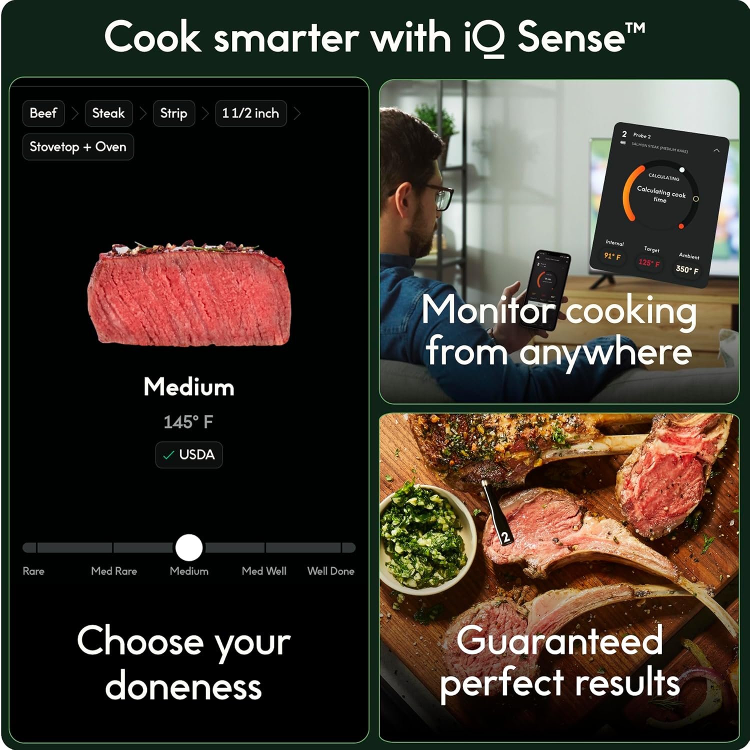 CHEF iQ Sense - Termómetro inalámbrico inteligente para carne con sonda ultrafina, termómetro Bluetooth de alcance ilimitado, termómetro digital para alimentos para monitoreo remoto de parrilla, - Imagen 16