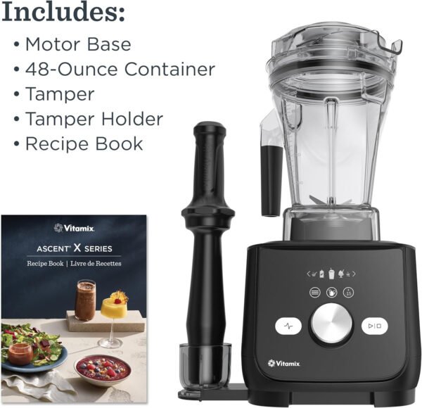 Vitamix Ascent X5 Licuadora, grado profesional, 10 programas de mezcla preestablecidos, recipiente de 48 onzas, autolimpieza, acero inoxidable cepillado - Imagen 12