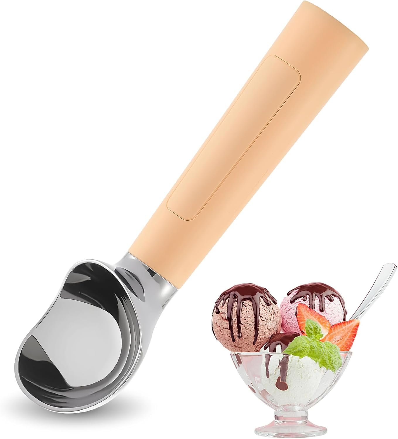 Cuchara de helado con calefacción recargable, cuchara eléctrica para helado con pantalla LED, se calienta a 158 °F para helado duro, fácil para personas mayores y niños, impermeable IP67 (blanco, 2 - Imagen 25