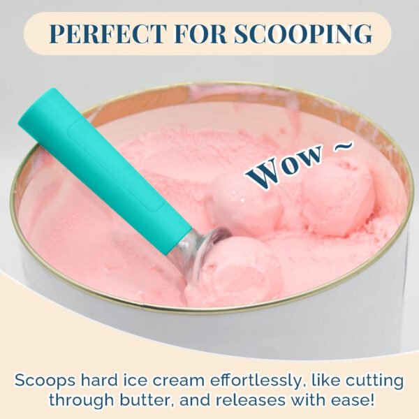 Cuchara de helado con calefacción recargable, cuchara eléctrica para helado con pantalla LED, se calienta a 158 °F para helado duro, fácil para personas mayores y niños, impermeable IP67 (blanco, 2 - Imagen 51