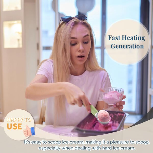 Cuchara de helado con calefacción recargable, cuchara eléctrica para helado con pantalla LED, se calienta a 158 °F para helado duro, fácil para personas mayores y niños, impermeable IP67 (blanco, 2 - Imagen 59