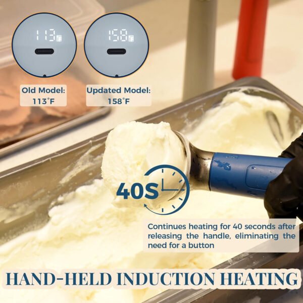 Cuchara de helado con calefacción recargable, cuchara eléctrica para helado con pantalla LED, se calienta a 158 °F para helado duro, fácil para personas mayores y niños, impermeable IP67 (blanco, 2 - Imagen 62