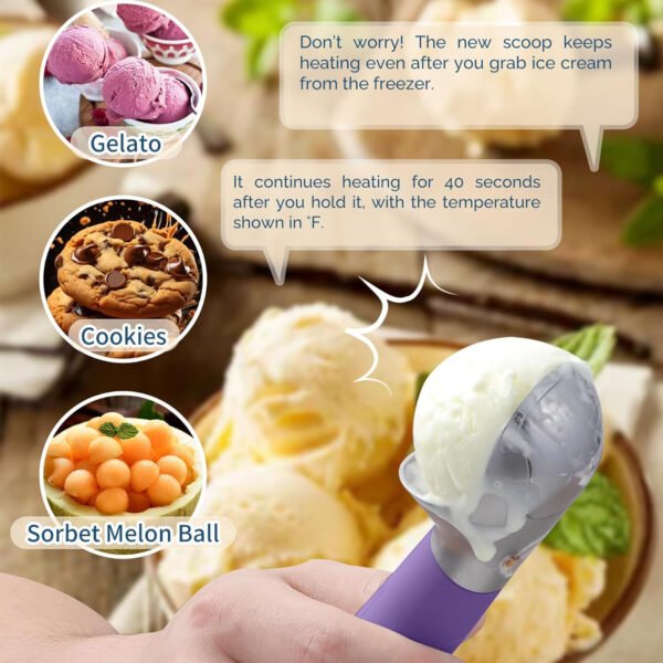 Cuchara de helado con calefacción recargable, cuchara eléctrica para helado con pantalla LED, se calienta a 158 °F para helado duro, fácil para personas mayores y niños, impermeable IP67 (blanco, 2 - Imagen 88
