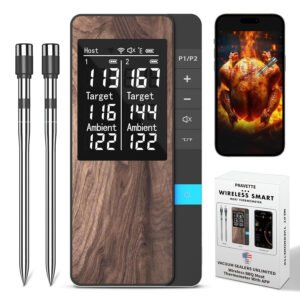 Termómetro inalámbrico para carne, múltiples sensores, termómetro digital para alimentos con sondas ultrafinas, termómetro de carne Bluetooth de precisión para barbacoa