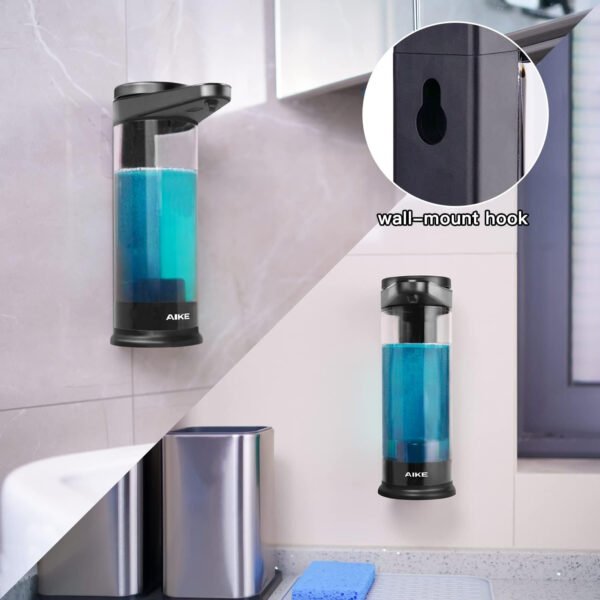 AIKE Dispensador automático de jabón líquido recargable sin contacto de 17 oz para jabón de platos de cocina - Imagen 6