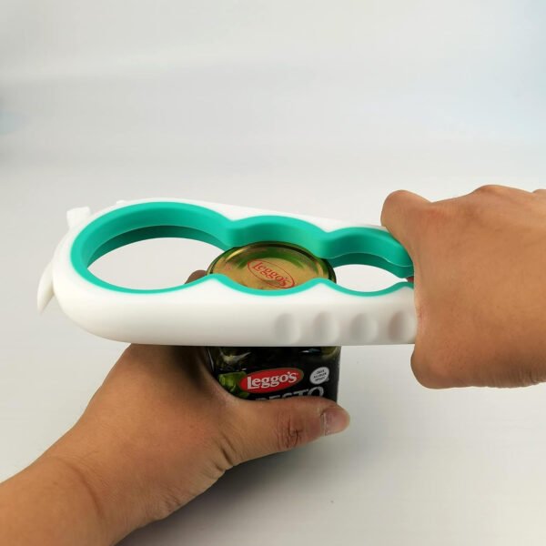 Otstar Abridor de botellas y abrelatas para manos débiles, personas mayores con artritis y cualquier persona con baja resistencia, abrebotellas Mutil quita las tapas fácilmente (azul y gris) - Imagen 9