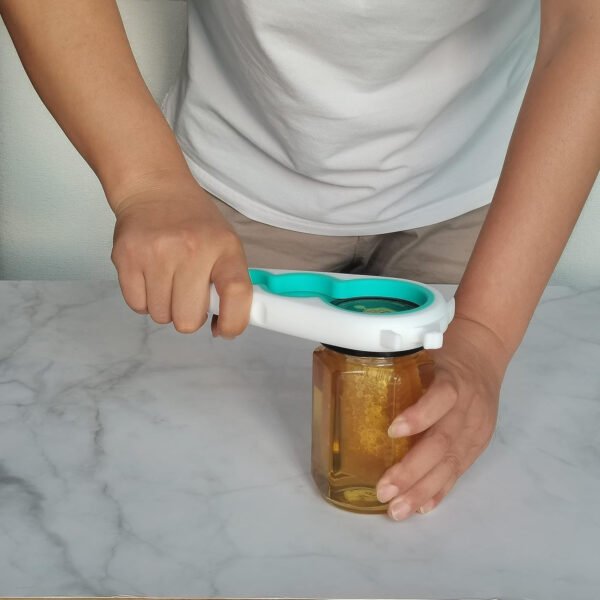 Otstar Abridor de botellas y abrelatas para manos débiles, personas mayores con artritis y cualquier persona con baja resistencia, abrebotellas Mutil quita las tapas fácilmente (azul y gris) - Imagen 11