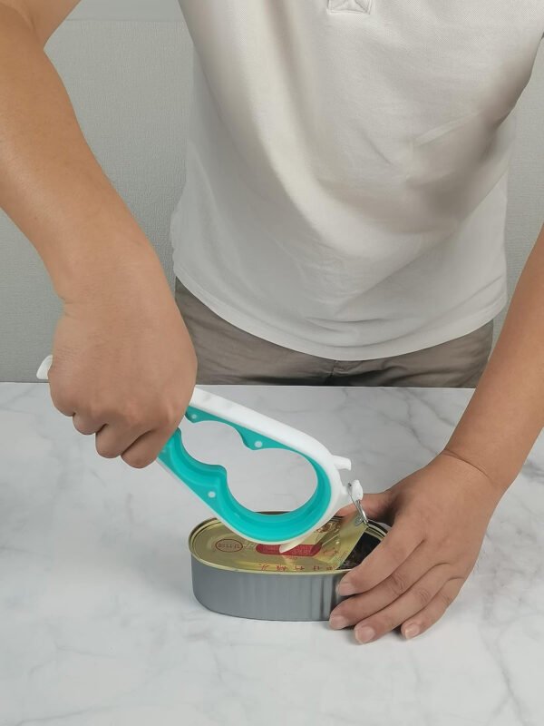 Otstar Abridor de botellas y abrelatas para manos débiles, personas mayores con artritis y cualquier persona con baja resistencia, abrebotellas Mutil quita las tapas fácilmente (azul y gris) - Imagen 14