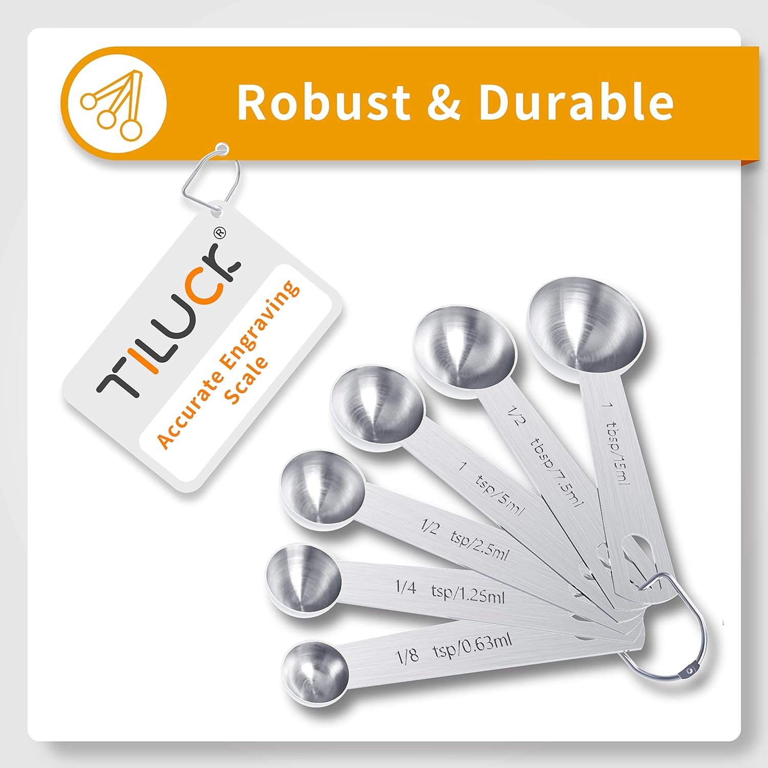 TILUCK Juego de tazas y cucharas medidoras de acero inoxidable, tazas y cucharas,Gadgets de cocina para cocinar y hornear (10) - Imagen 12