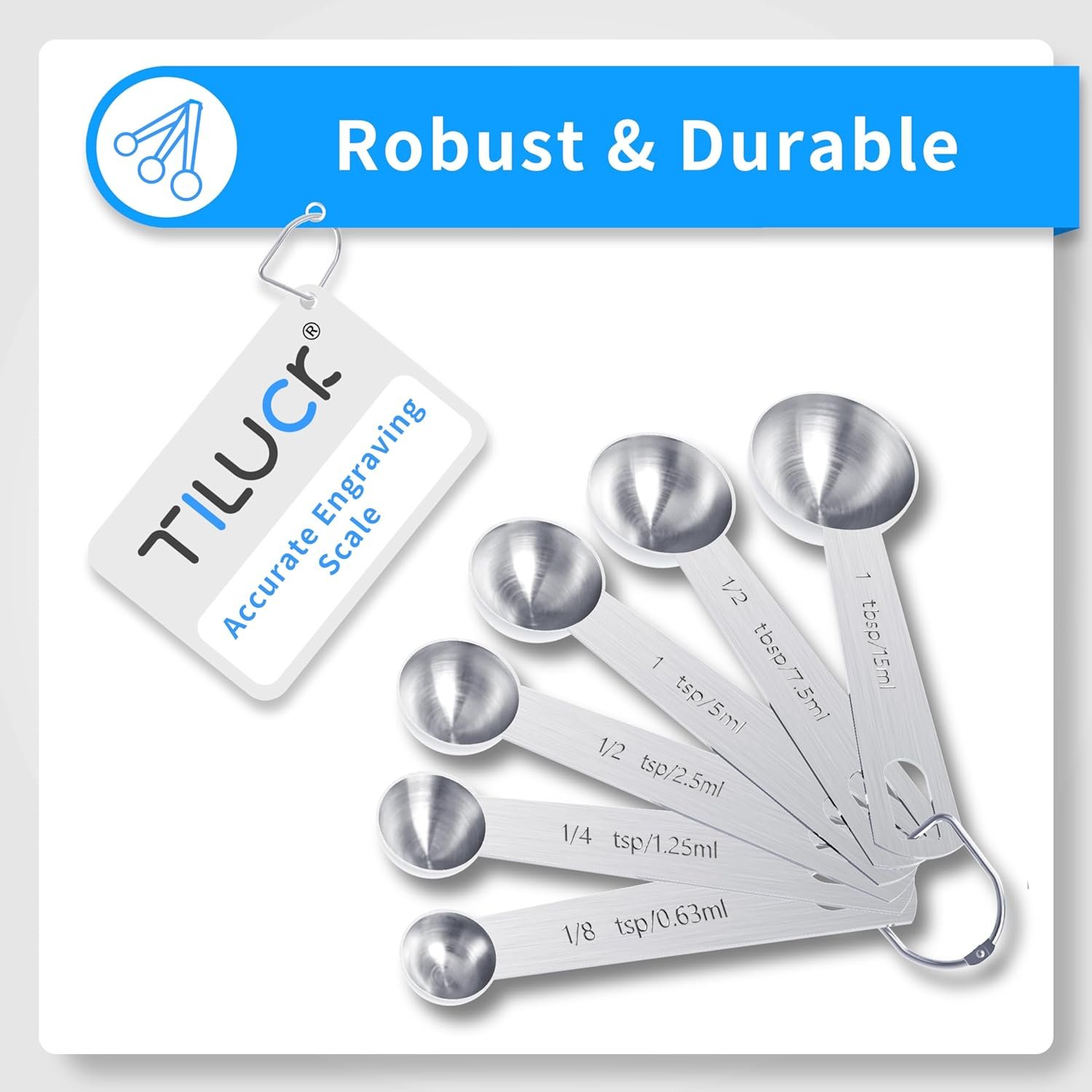 TILUCK Juego de tazas y cucharas medidoras de acero inoxidable, tazas y cucharas,Gadgets de cocina para cocinar y hornear (10) - Imagen 17
