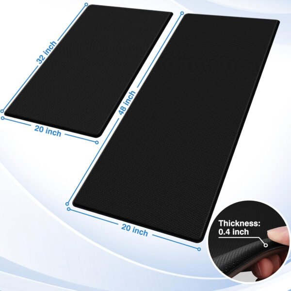StepRite Tapetes de cocina, 2 tapetes acolchados, antifatiga, para piso, de escritorio, antideslizante, impermeables, oficina, alfombras de 17.3 x 30 pulgadas + 17.3 x 47 pulgadas, negro - Imagen 46